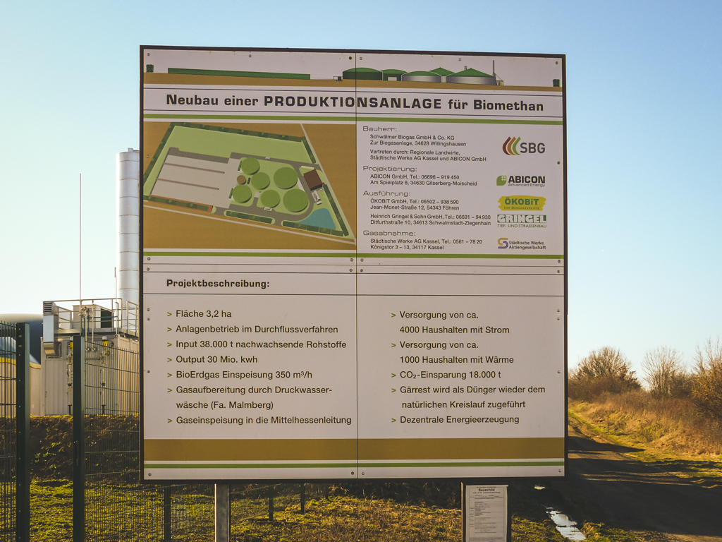 Biogasanlage Schild